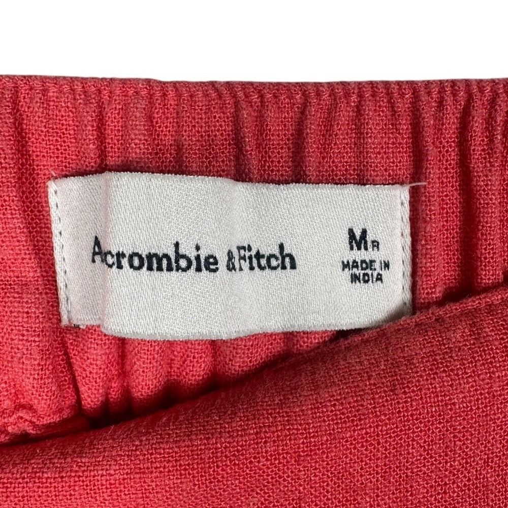 Abercrombie & Fitch Linen Blend Pull-On Pants, Coral, Size M - Picture 5 of 7